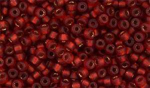 Matubo Seed Bead 8/0 - Matte Siam Ruby Bronze Ice Lined 5 Gram Matubo