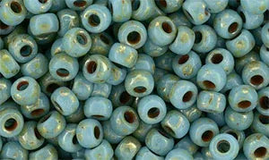 Matubo Seed Bead 7/0 - Blue Turquoise Silver Picasso 5 gram Matubo