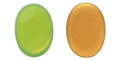 Cabochon Oval - Milky lt Peridot Gold Matte Foiled 25x18mm Hilmas Pyssel