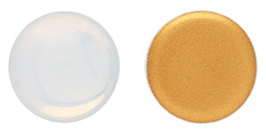 Cabochon Rund - Milky white Gold Foiled 20mm 1 styck Hilmas Pyssel