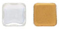 Cabochon Kvadrat - Crystal Gold Matte Foiled 14mm Hilmas Pyssel