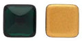 Cabochon Kvadrat - Dk Emerald Gold Matte Foiled 14mm Hilmas Pyssel