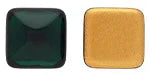 Cabochon Kvadrat - Dk Emerald Gold Matte Foiled 14mm Hilmas Pyssel