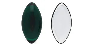 Cabochon Navette - Dk Emerald Silver Foiled 20x10mm Hilmas Pyssel