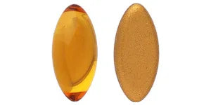 Cabochon Navette - Topaz Gold Matte Foiled 15x7mm Hilmas Pyssel