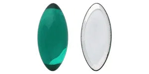 Cabochon Navette - Dk Emerald Silver Foiled 15x7mm 1 styck Hilmas Pyssel