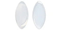 Cabochon Navette - Milky White Silver Foiled 15x7mm Hilmas Pyssel