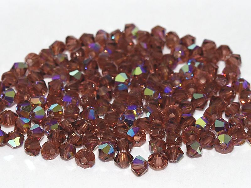 Tjeckiska MC Bicone - Lt Burgundy AB 3 mm 30-pack Preciosa