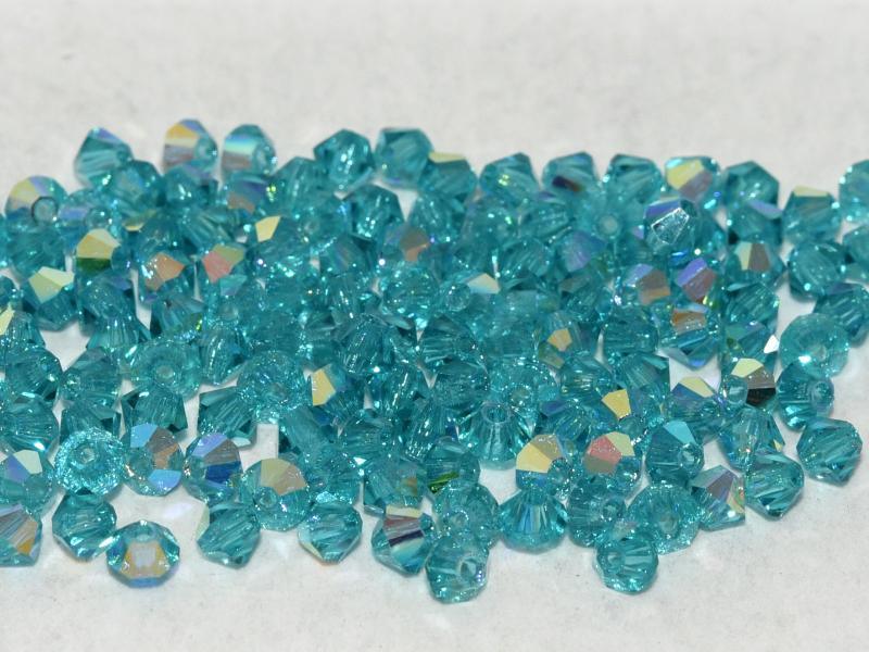 Tjeckiska MC Bicone - Blue Zircon AB 3 mm 30-pack Preciosa