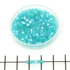 Tjeckiska MC Bicone - Blue Zircon AB Matt 3 mm 40-pack Preciosa