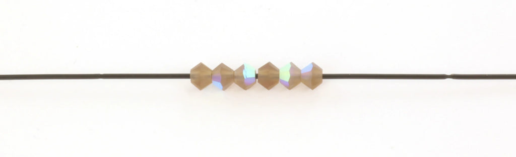 Tjeckiska MC Bicone - Smoked Topaz AB Matt 3 mm 40-pack Preciosa