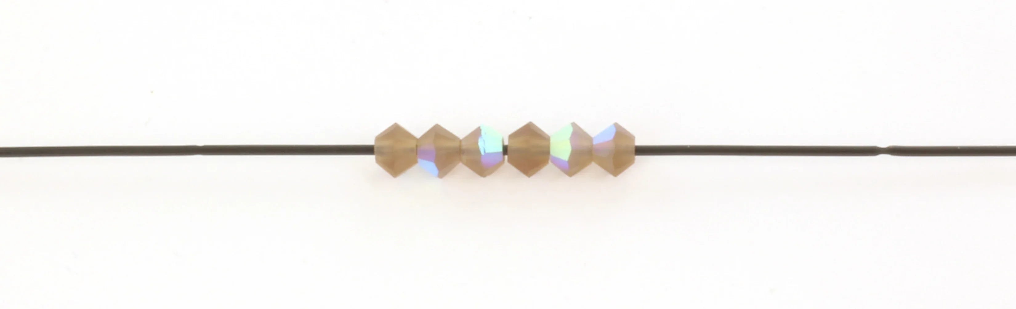 Tjeckiska MC Bicone - Smoked Topaz AB Matt 3 mm 40-pack Preciosa