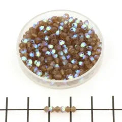 Tjeckiska MC Bicone - Smoked Topaz AB Matt 3 mm 40-pack Preciosa