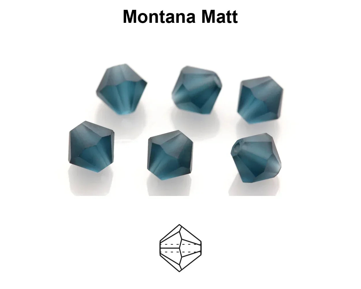 Tjeckiska MC Bicone - Montana Matt 3 mm 40-pack Preciosa
