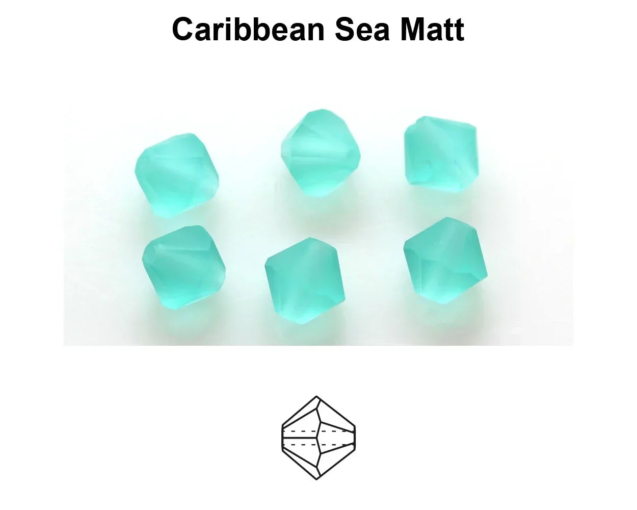 Tjeckiska MC Bicone - Caribbean Sea Matt 3 mm 40-pack Preciosa