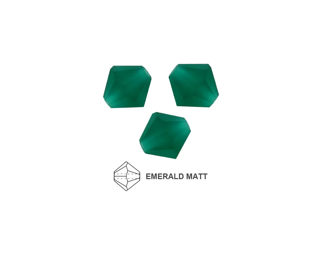 Tjeckiska MC Bicone - Emerald Matt 3 mm 40-pack Preciosa
