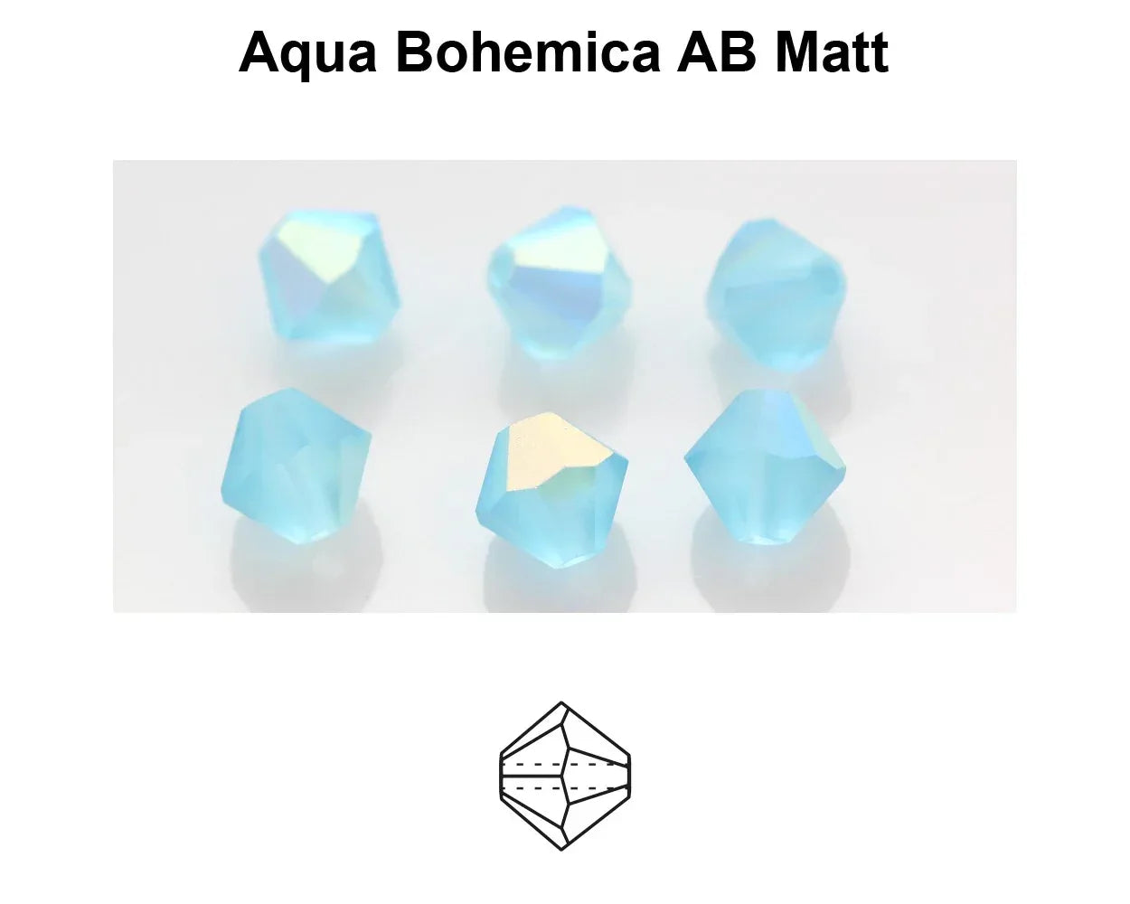 Tjeckiska MC Bicone - Aqua Bohemica AB Matt 3 mm 40-pack Preciosa