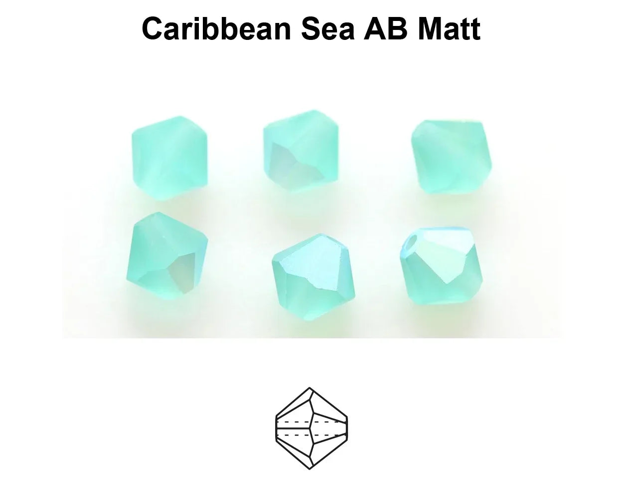 Tjeckiska MC Bicone - Caribbean Sea Matt AB 3 mm 40-pack Preciosa