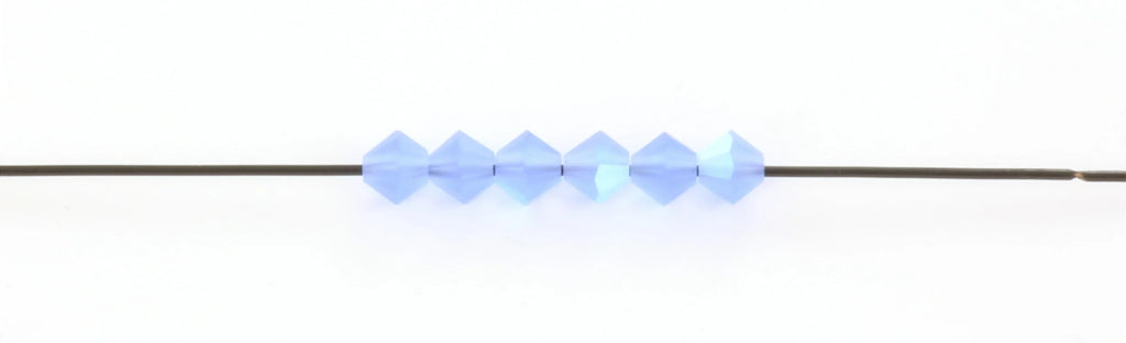 Tjeckiska MC Bicone - Sapphire AB Matt 4mm 30-pack Preciosa
