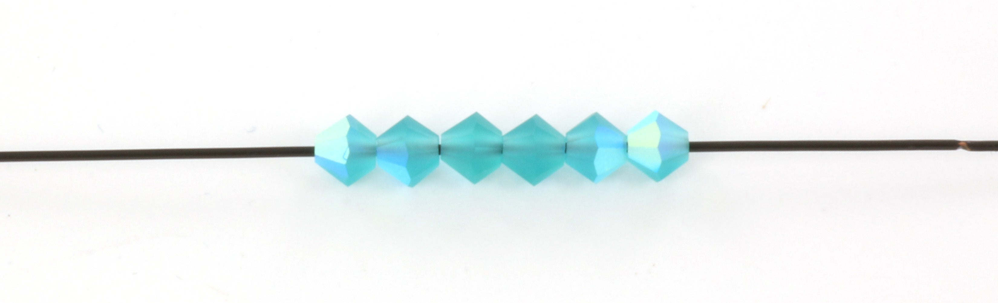 Tjeckiska MC Bicone - Blue Zircon AB Matt 4mm 30-pack Preciosa