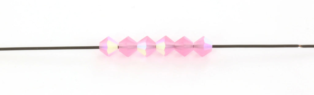 Tjeckiska MC Bicone - Rose AB Matt 4mm 30-pack Preciosa
