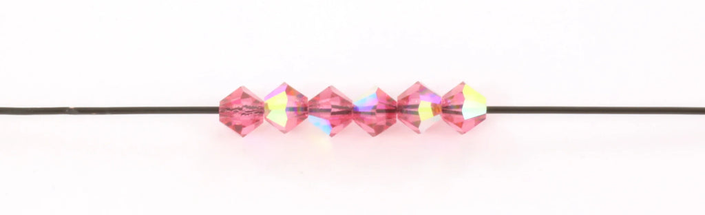 Tjeckiska MC Bicone - Indian Pink AB 4mm 30-pack Preciosa