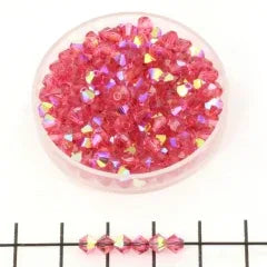 Tjeckiska MC Bicone - Indian Pink AB 4mm 30-pack Preciosa