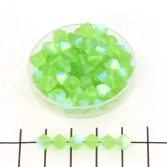 Tjeckiska MC Bicone - Peridot AB Matt 6 mm 20-pack Preciosa