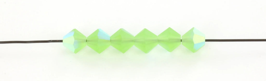 Tjeckiska MC Bicone - Peridot AB Matt 6 mm 20-pack Preciosa