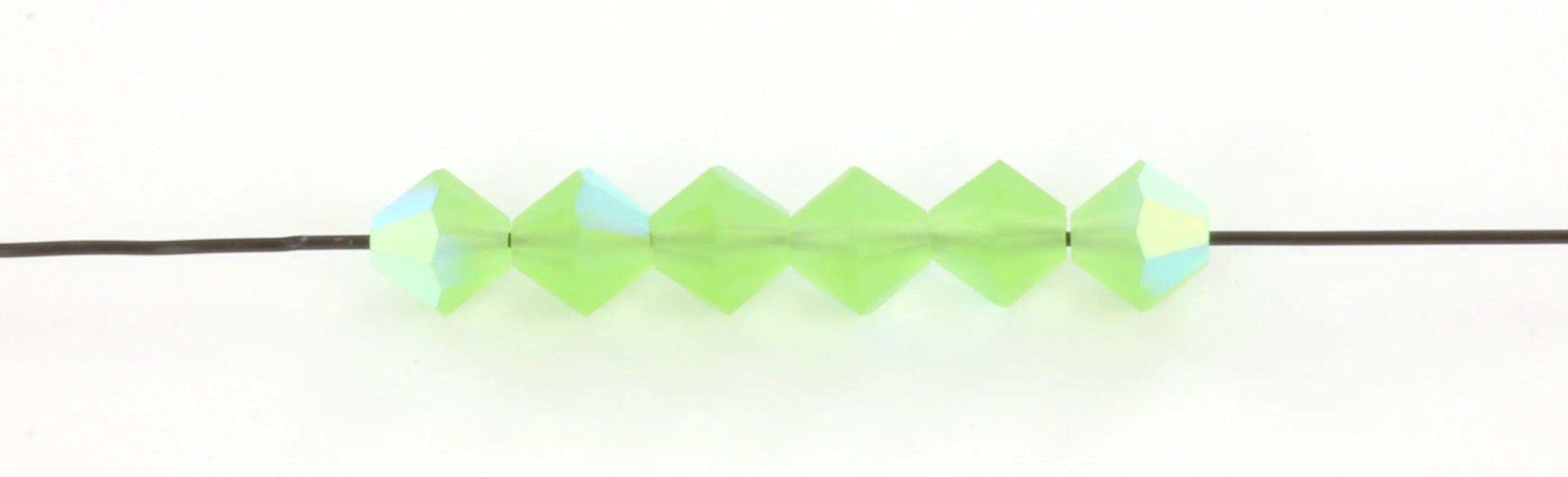 Tjeckiska MC Bicone - Peridot AB Matt 6 mm 20-pack Preciosa