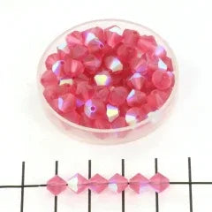 Tjeckiska MC Bicone - Indian Pink AB Matt 6 mm 20-pack Preciosa