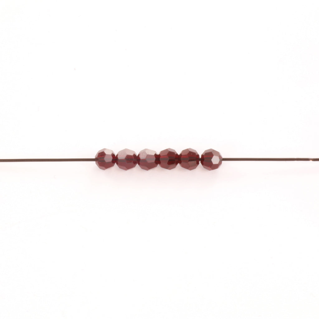 Preciosa Facetterad Rund - Siam 4mm, 10-pack Preciosa