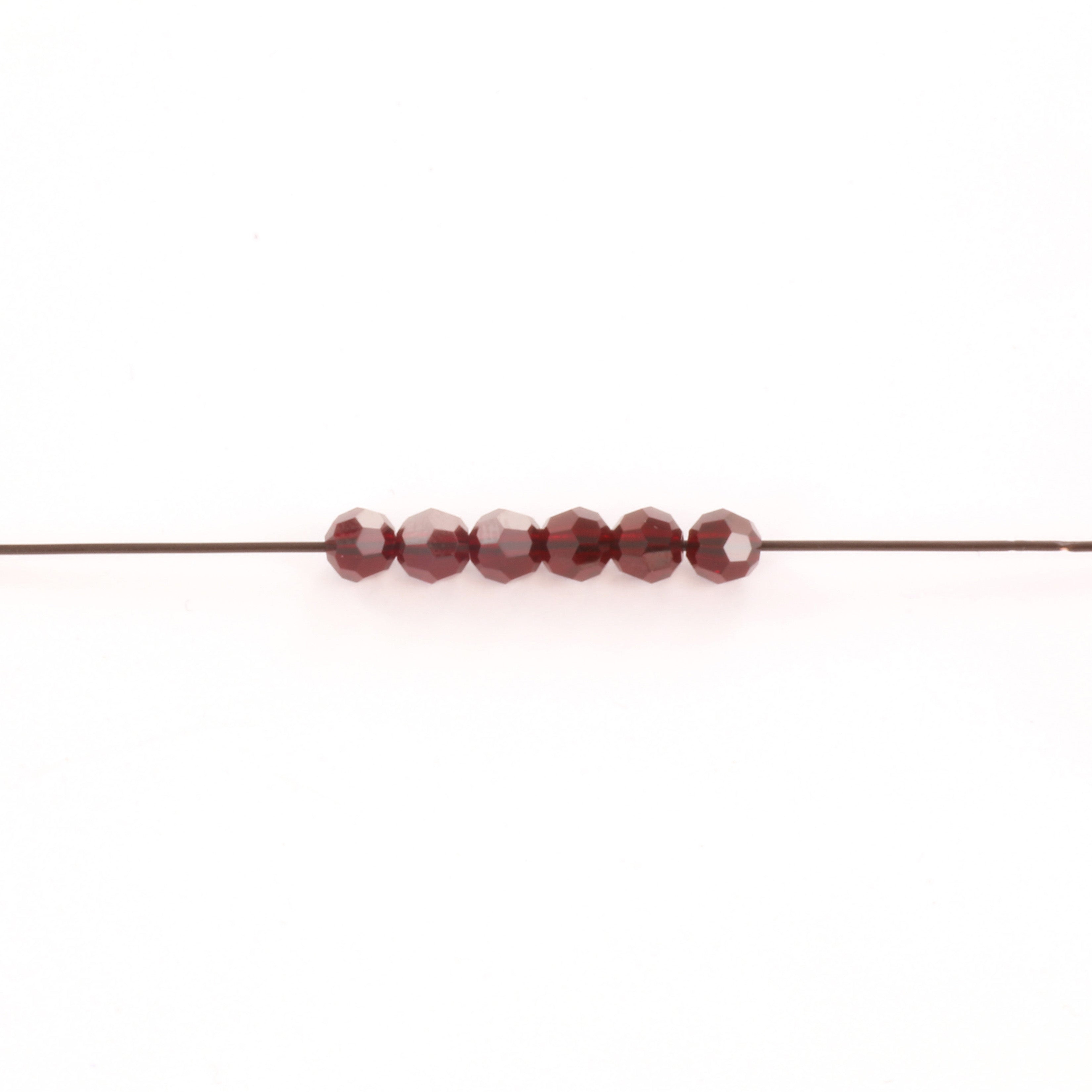 Preciosa Facetterad Rund - Siam 4mm, 10-pack Preciosa