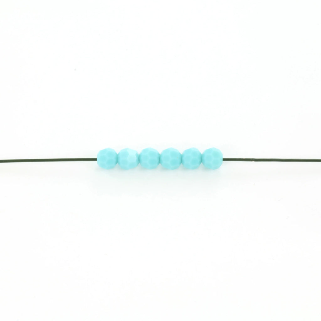 Preciosa Facetterad Rund - Turquoise 4mm, 10-pack Preciosa