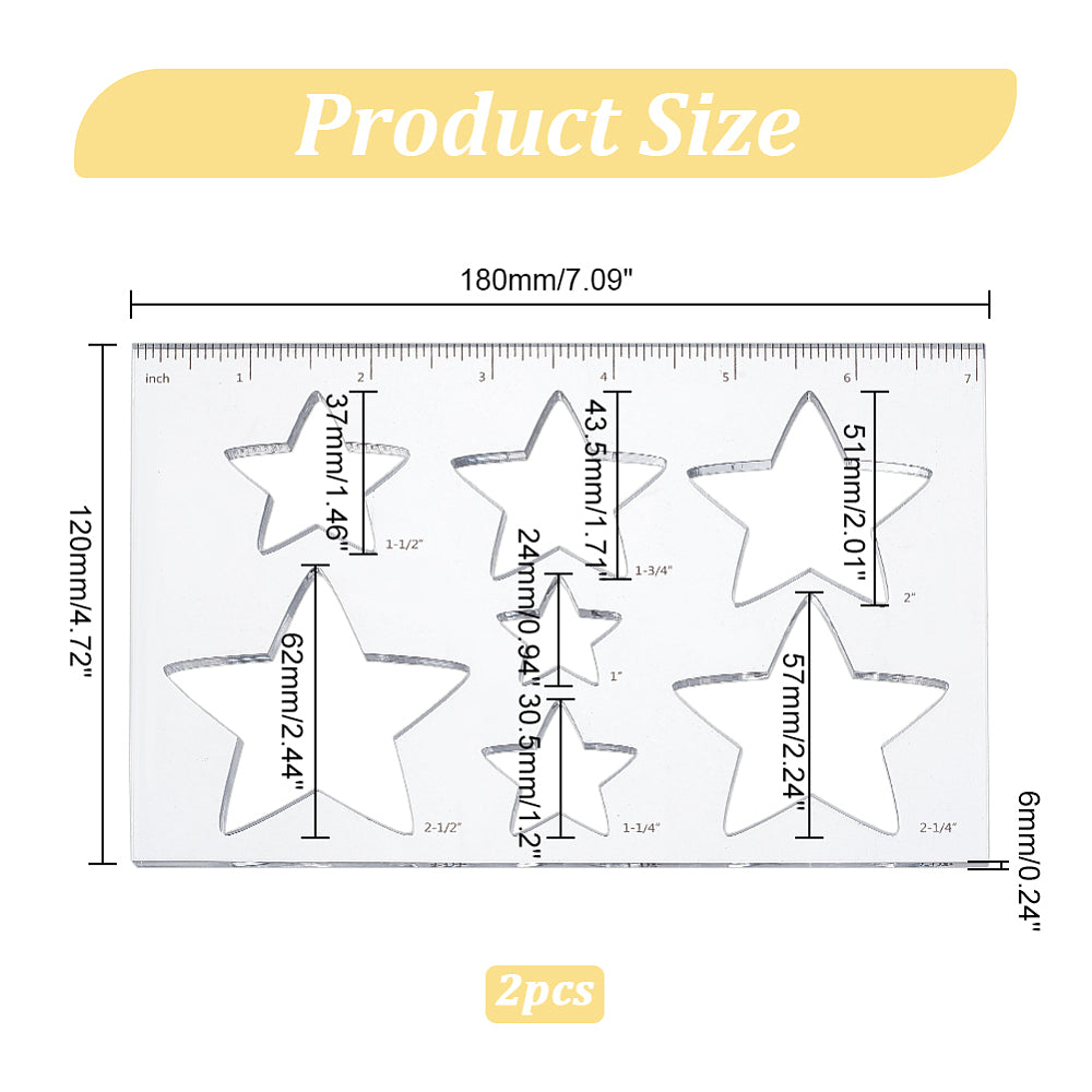 Linjal Akryl - 18 cm med Stjärna 1 styck Hilmas Pyssel