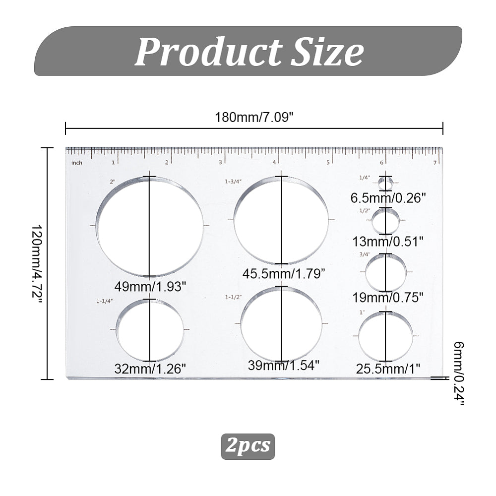 Linjal Akryl - 18 cm med Cirklar - 1 Styck Hilmas Pyssel