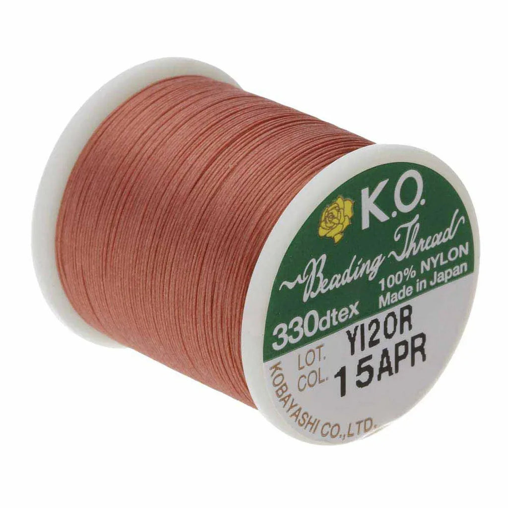 K.O pärltråd - Apricot, 1 rulle K.O Beading Thread
