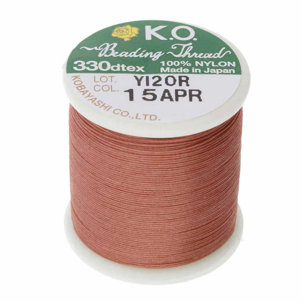 K.O pärltråd - Apricot, 1 rulle K.O Beading Thread