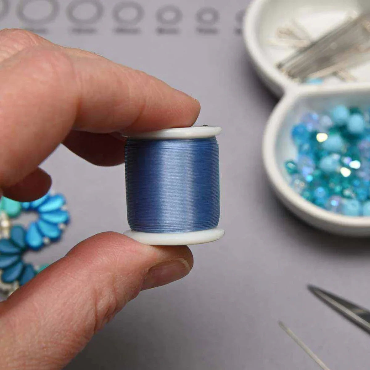 K.O Pärltråd - Light Blue, 1 Rulle K.O Beading Thread