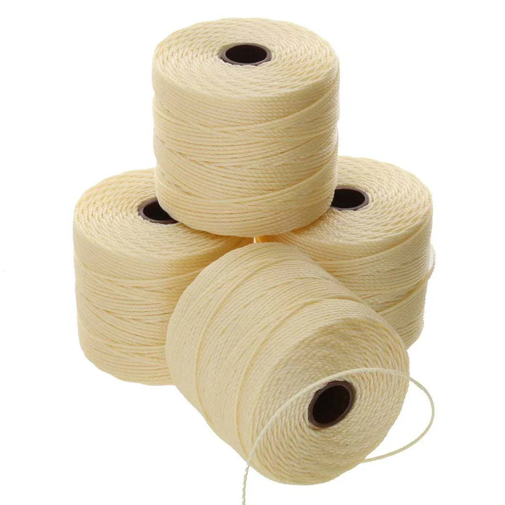 S- Lon bead cord - Pale Yellow, 1 rulle Hilmas Pyssel