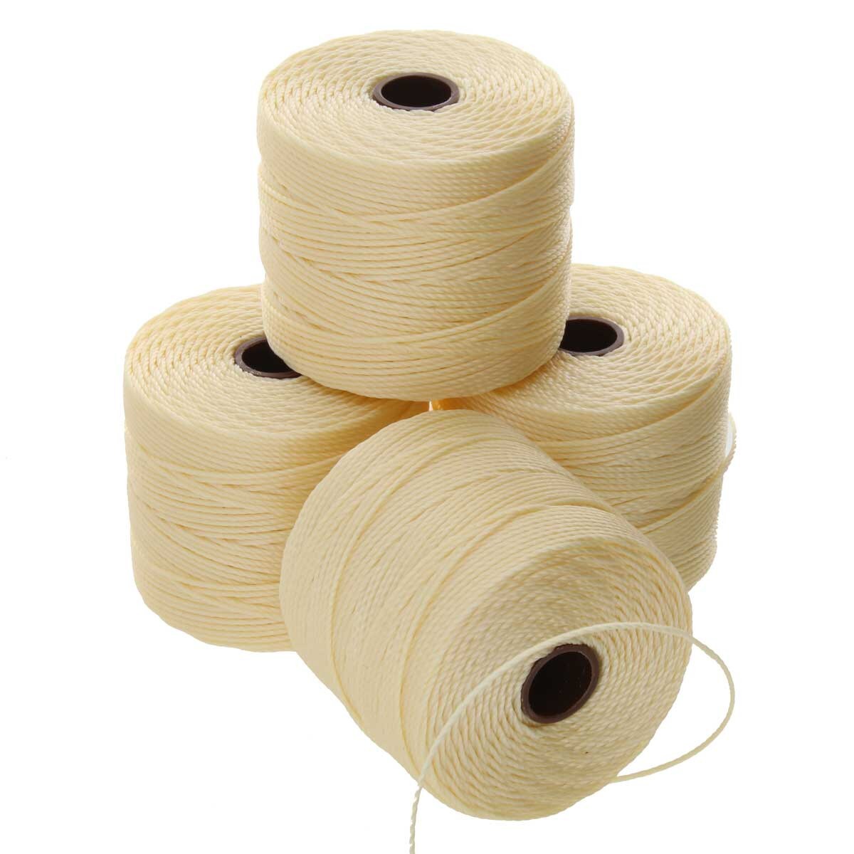 S- Lon bead cord - Pale Yellow, 1 rulle Hilmas Pyssel