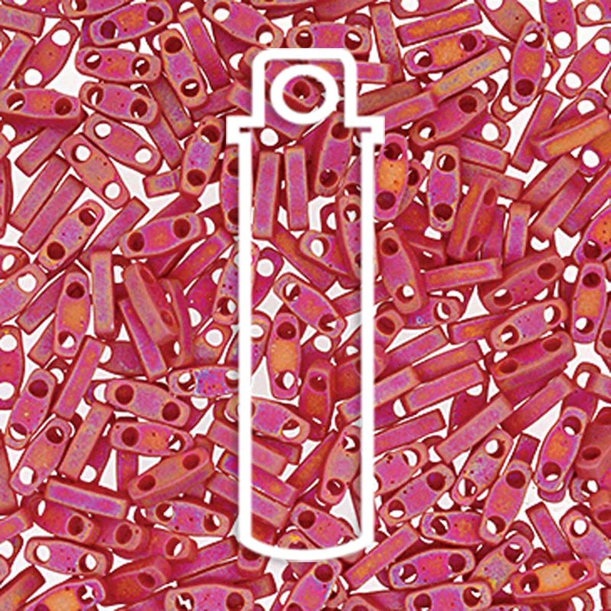 Miyuki Quarter Tila - Opaque Matte Red AB 5x1,2mm Miyuki