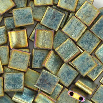 Miyuki Tila - Matt Metallic Green Iris 5mm 7,2 gram Miyuki