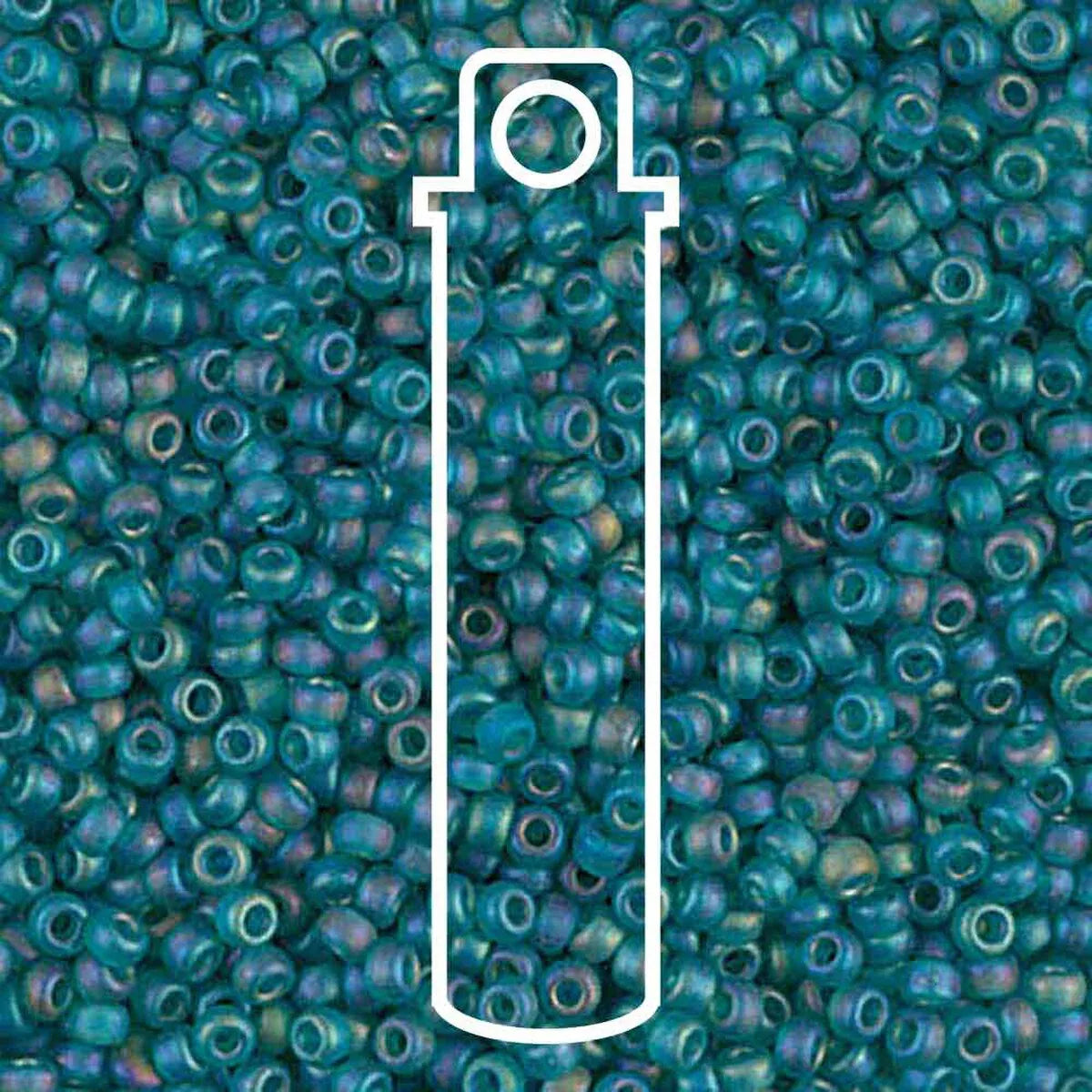 Miyuki Seed Beads - Matte Transparent Teal AB 11/0, 23,5 gram Miyuki