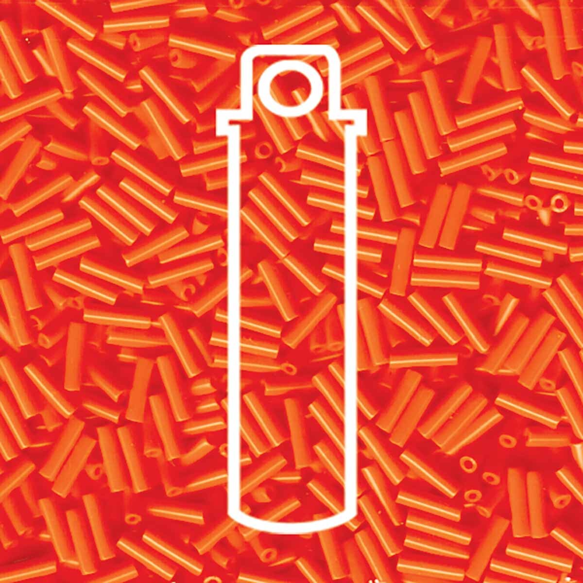 Miyuki Bugle Beads - Opaque Orange 6 mm, 17 gram Miyuki