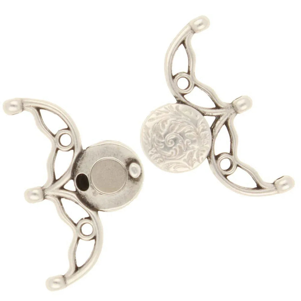 Cymbal Element - Volakas III Antique Silver Plated Lås 1 Styck Beadsmith