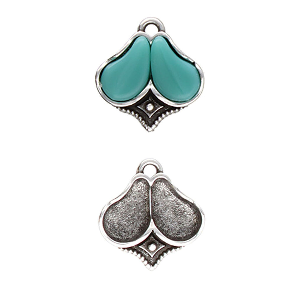 Cymbal Element - Kanala Antique Silver Plated 2-pack Beadsmith