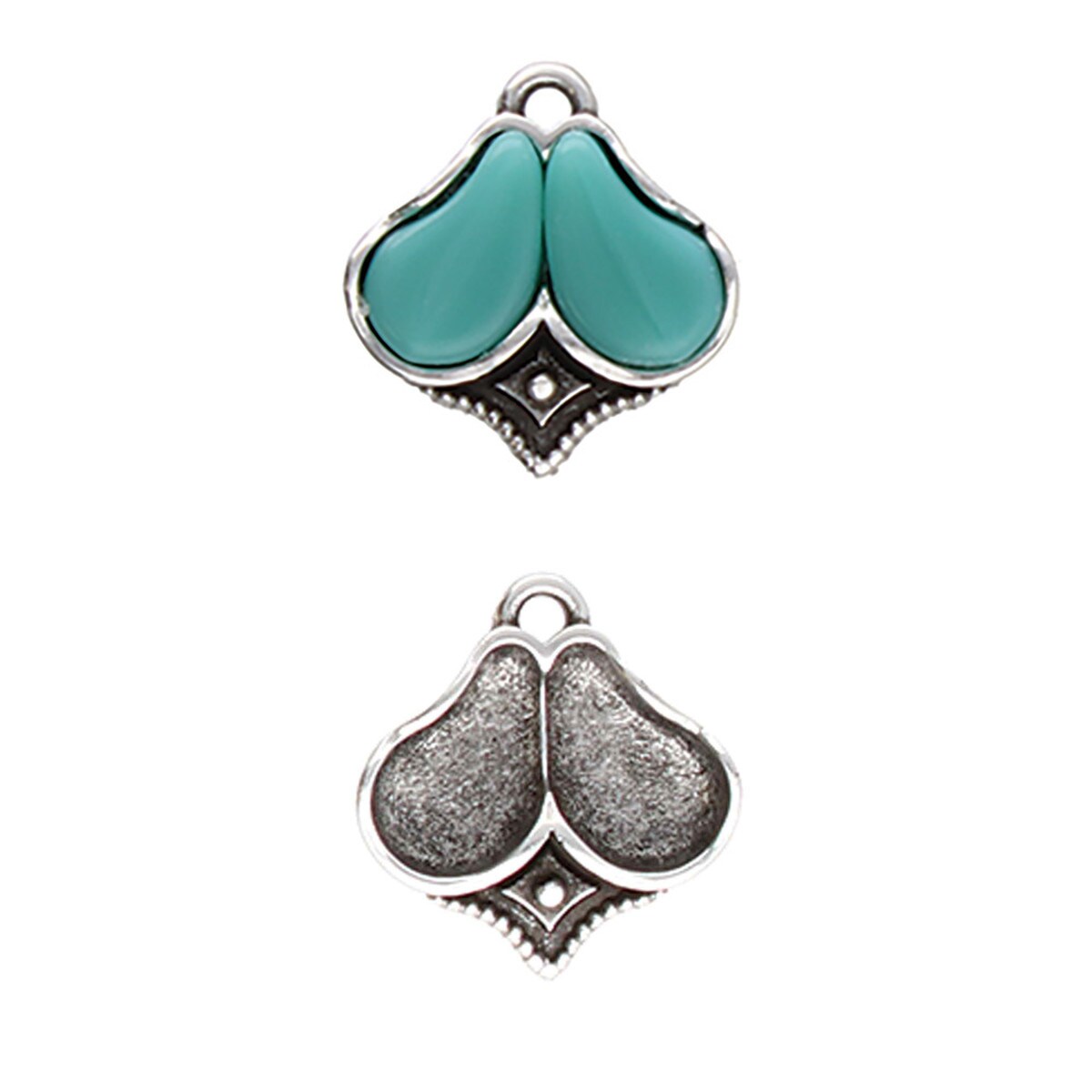 Cymbal Element - Kanala Antique Silver Plated 2-pack Beadsmith