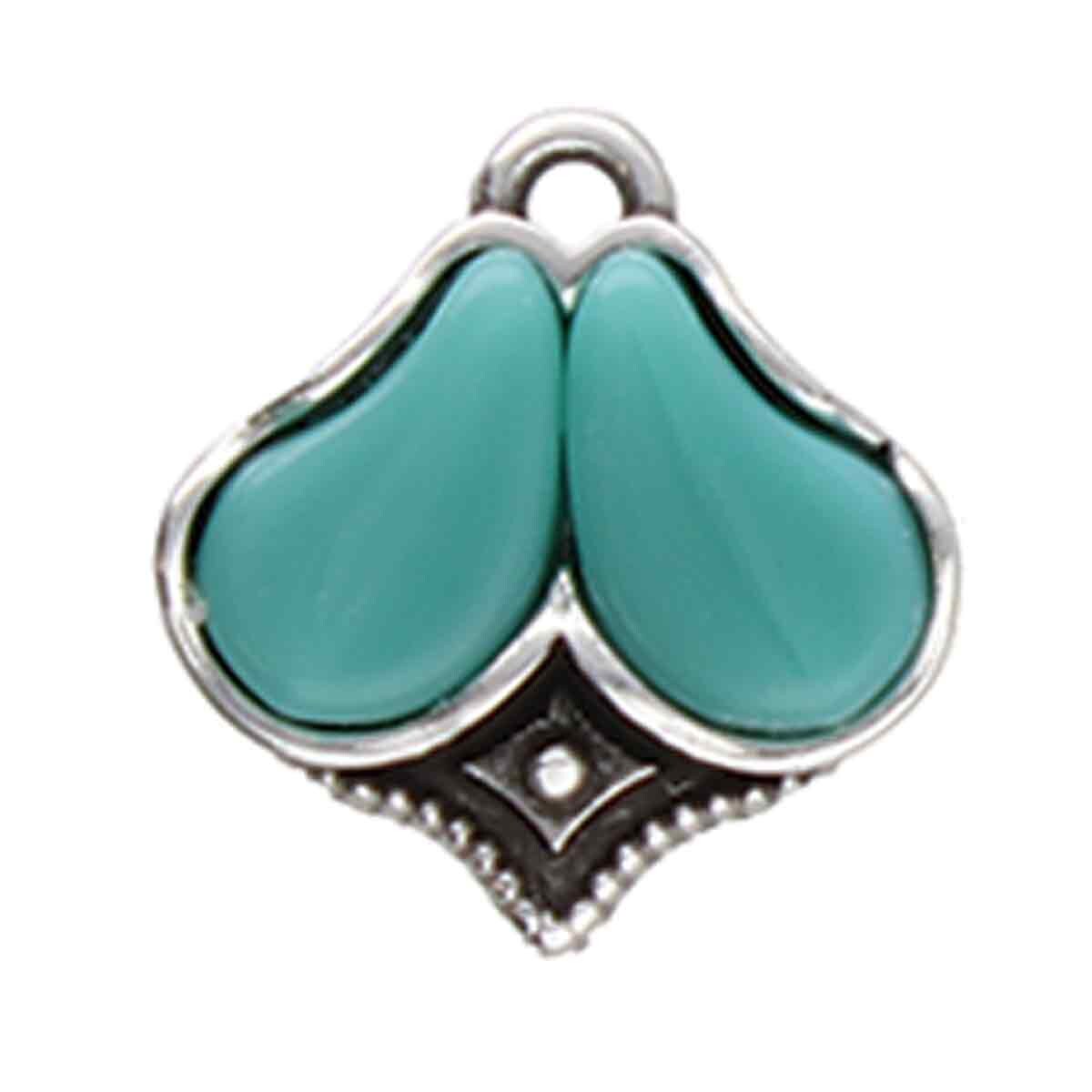 Cymbal Element - Kanala Antique Silver Plated 2-pack Beadsmith