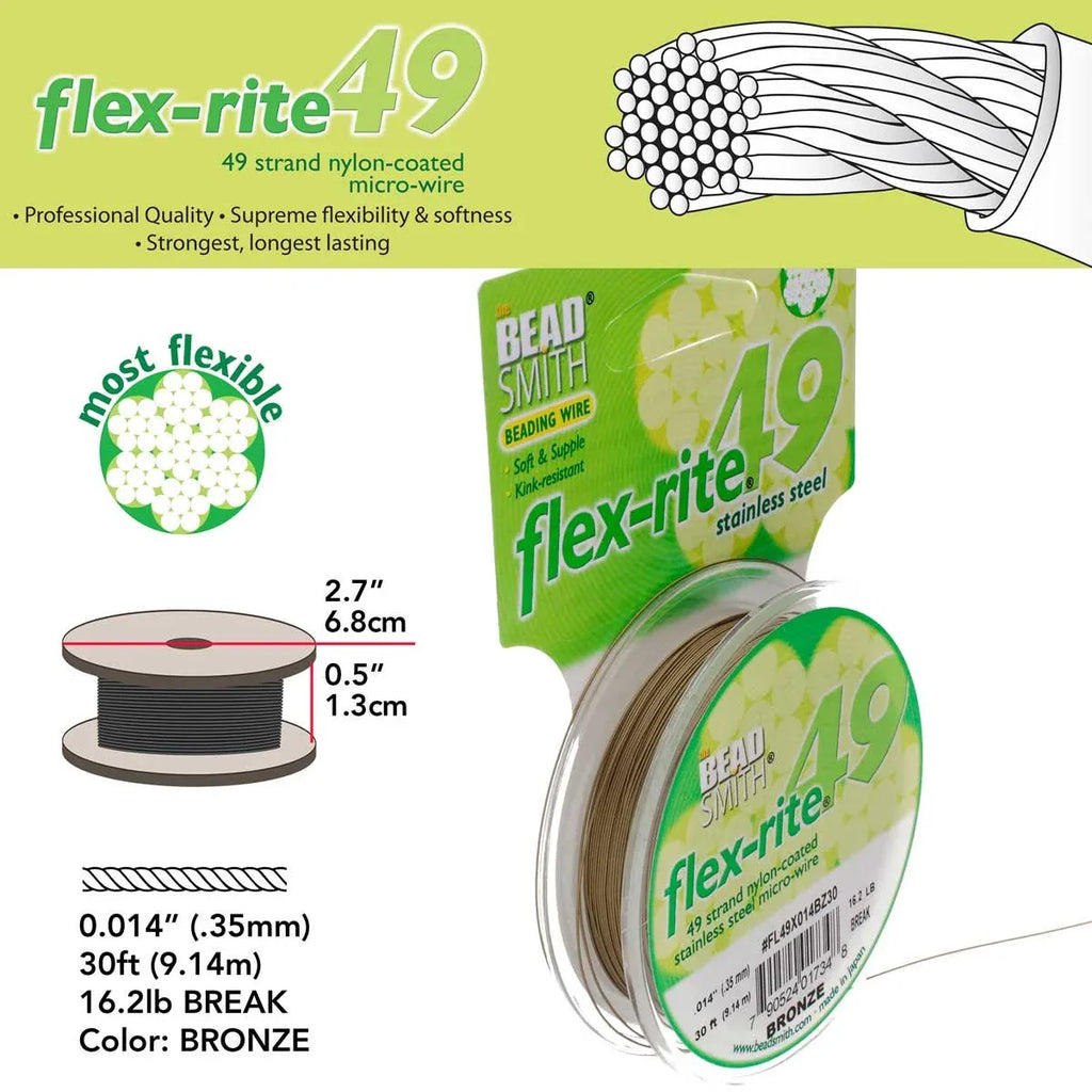Flex-Rite - Bronze 0,35mm, 49 trådar, 1 rulle Beadsmith